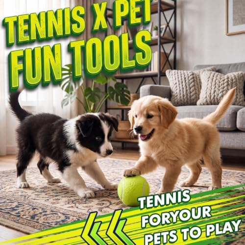 Sratte 6 Pcs Large Tennis Ball Dogs, Fluorescent Green, 4 Inch