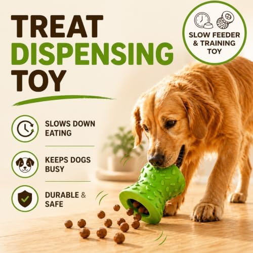 Treat Dispensing Dog Toy, Puzzle Toy for Small & Medium Dogs, Slow Feeder