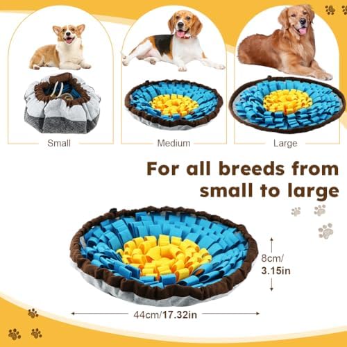 Snuffle Mat for Dogs & Cats, Adjustable Puzzle Toy Slow Feeder