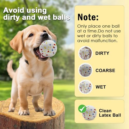Automatic Dog Ball Launcher, Upgraded Dog Ball Throw Launcher, Adjustable Distance 20-45FT, for Small/Medium Dogs, with 3 2.3-inch ETPU Balls, Indoor and Outdoor Interactive Toys