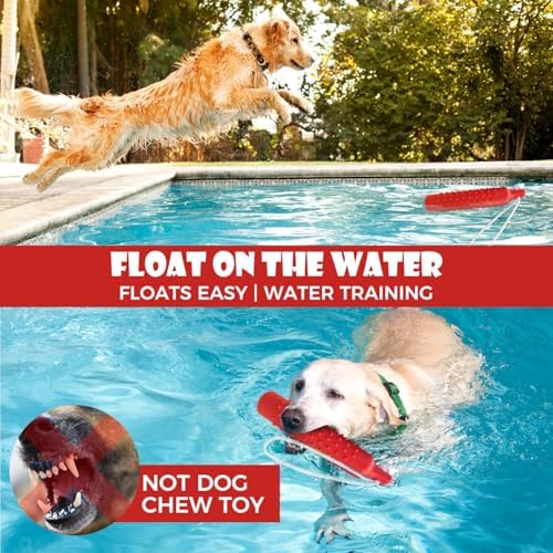 BINGPET Dog Float Bumper Toy,10.8 Inch Large Training Dummy Retrieving Bumpers Summer Pool Toy Tug Game for Large XL Dogs Retriever
