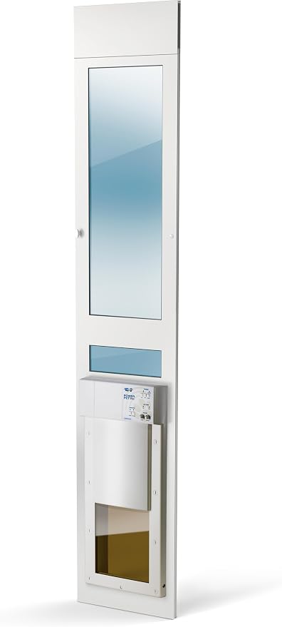 Power Pet Smart Automatic Electronic Pet Door by High Tech Pet (Patio Regular - 75" - 80 1/4", Medium, WiFi Enabled - App Control)