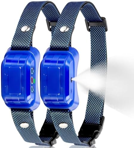 Citronella Dog Bark Collar [2 Pack] 3 Sensitivity Levels, No Spray Refil | Anti Barking Training Collar, IP67 Waterproof, Rechargeable Safer Spray Dog Collar for L/M/S Citronella Dog Collar, Blue