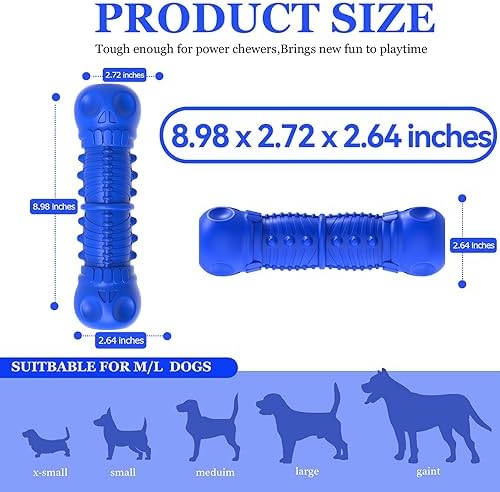 ZIKATON Dog Squeaky Toys for Aggressive Chewers, Durable Chew Toys for Large Medium Breed Dog, Tough Durable Dogs Toys