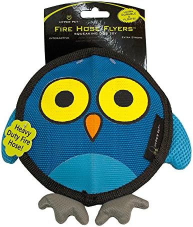 Hyper Pet Firehose Flyers Owl Squeaky Dog Toy, Grey