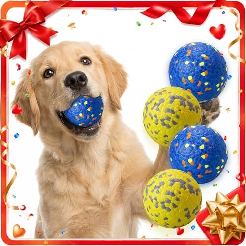Dog Ball Toys Dog Tennis Ball for Aggressive Chewers Indestructible Bouncy Lightweight Water Toy Fetch Ball for Large Medium and Small Dog