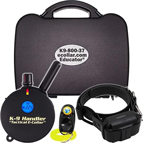 Educator K9-800 Tactical E Collar for Dog Training with Remote - 3/4 Mile Range, Waterproof, 100 Stimulation Levels, Tone or Vibration Mode, Night Light for Small, Medium & Large Dogs (37 inc)
