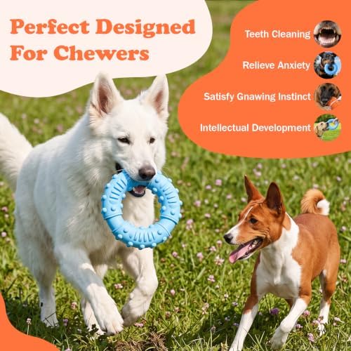 3 Pack Dog Chew Toys for Aggressive Chewers, Indestructible Toys
