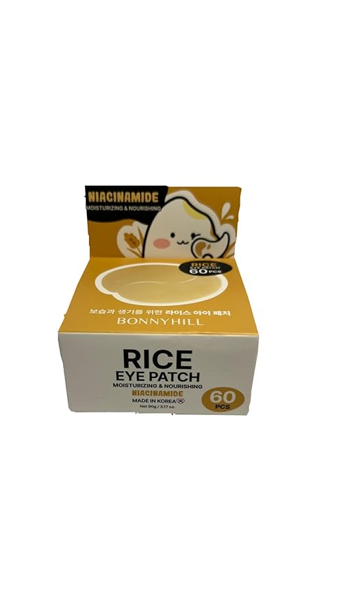 RICE EYE PATCH MOISTURIZING & NOURISHING NIACINAMIDE MADE IN KOREA 90G/3.17OZ./ 60PCS (PACK OF 1)