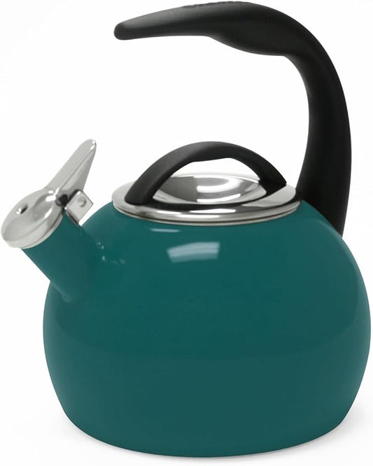Chantal Anniversary Enamel on Steel Whistling Tea Kettle, 2 quart (Tidal Teal)