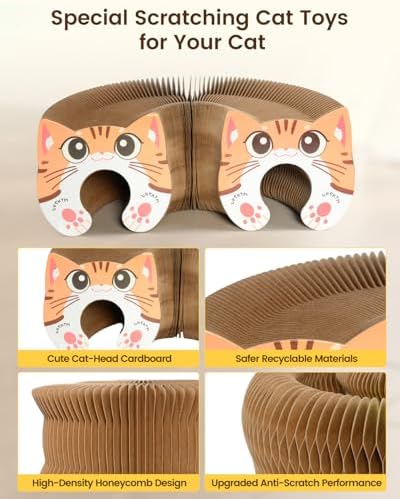2PCS Kitty Kurls Cat Scratcher Toy, Magic Organ Cardboard Cat Toy, S