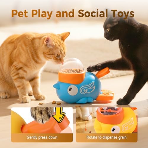 Dog Interactive Treat Dispenser Toy, 2026 New 2-in-1 Interactive Dogs Toys Food Puzzle Slow Feeder, Safe Dog Food Slow Treat Feeding Dispenser for Small & Large Cats Dogs (Blue)
