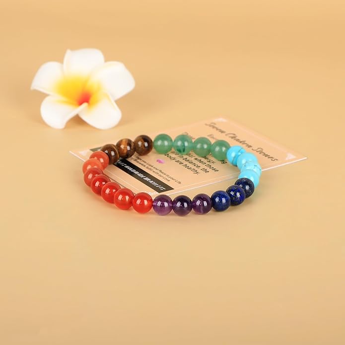 AD Beads Handmade Gemstone Stretch Elastic Bracelet Crystal Healing Reiki Nature's Beauty and Spiritual Essence Unisex
