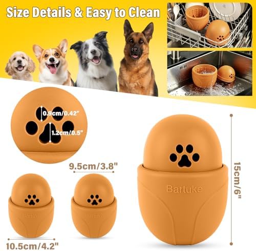 Frozen Treat Dog Toy BPA Free Silicone Dogs Slow Feeder Lick Ball, Orange