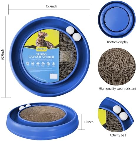 Cat Scratcher Toy Ball Track (Blue)