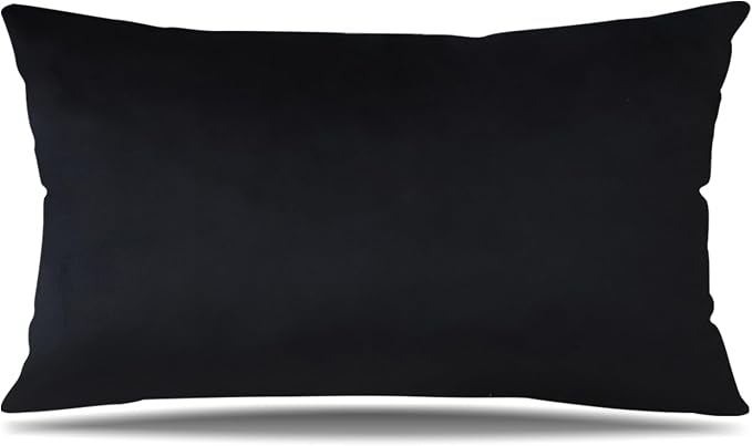 Artscope Luxury Velvet Pillow Covers Super Soft Decorative Rectangle Throw Pillow Covers Case Cushion Covers for Sofa Couch Bedroom Car Decor 16x24 Inch Black