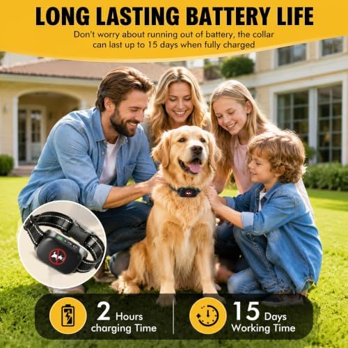 2026 Upgraded Bark Collar for Large Medium Dogs (20-150 LBs) – 3 Humane Modes Beep & Vibration, 8 Sensitivity, IP67 Waterproof, Ultra-Light Anti Barking Training Collar