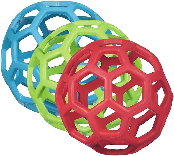 JW Pet HOLEE Roller Ball Dog Chew Treat Fetch Bouncy Toy Medium 5 inch Bundle 3