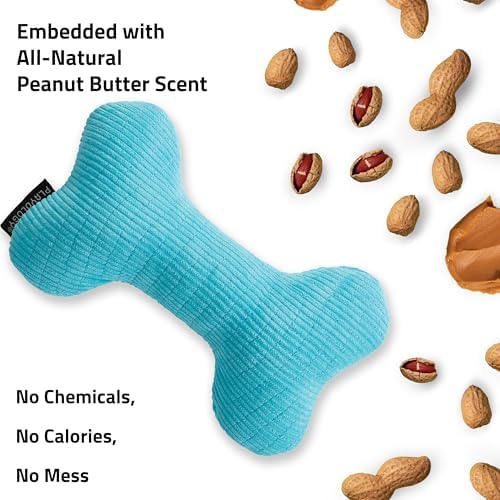 Playology Durable Plush Bone Toy- Crinkle Bone - Jumbo,Peanut Butter Scent