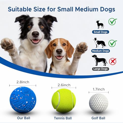 Dog Toys for Small Medium Dog to Keep Them Busy, Smart Interactive Dog Toys, Automatic Moving Bouncy Dog Balls with Lights, Motion Activated Rolling Dog Balls, Mental Stimulation, E-TPU Blue