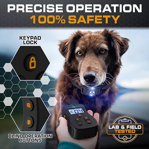 INVIROX Ultra K9 Dog Shock Collar, 124 Levels, Night Light, IP67 Waterproof (Black, 2 Dog)