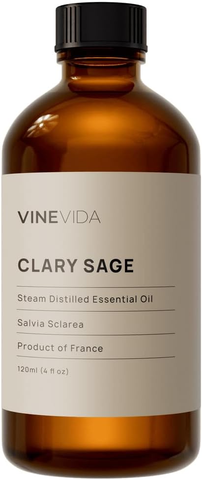 VINEVIDA Clary Sage Essential Oil 4 oz - Undiluted Candle Scent DIY Scents for Candlemaking Bulk Soap Making