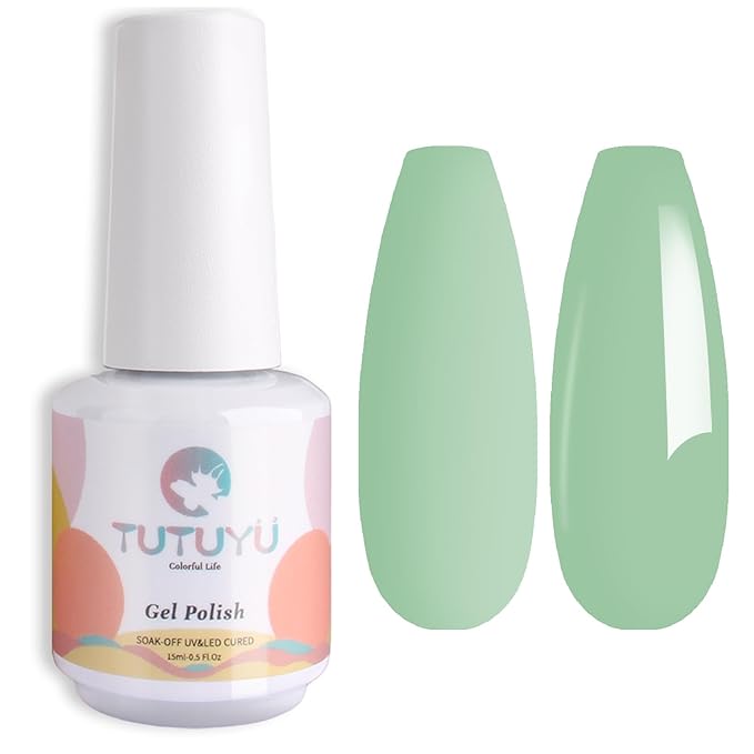 Sage Green Gel Nail Polish, 0.51 Fl Oz UV/LED Soak Off Green Gel Polish for Manicure Salon or DIY Nail Art at Home - GP0111