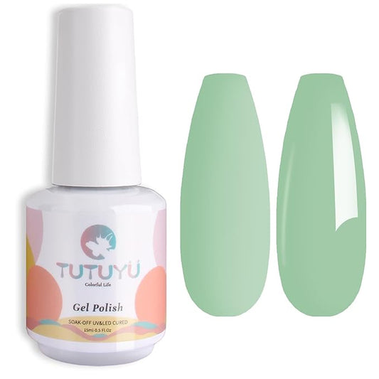Sage Green Gel Nail Polish, 0.51 Fl Oz UV/LED Soak Off Green Gel Polish for Manicure Salon or DIY Nail Art at Home - GP0111