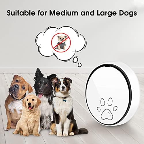Comsmart Smart Wireless Dog Door Bell, Doggie Doorbell for Pet Potty Training Communication Go Outside Press Button with 38 Melodies 4 Volume Levels LED Flash (1 Receiver & 2 Transmitter), White