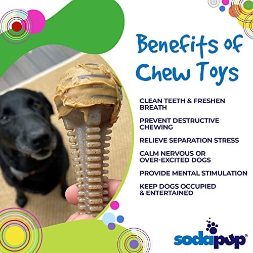 SodaPup Honey Bone Dental Tower – Durable Dog Chew Toy Made in USA from Non-Toxic, Pet Safe, Food Safe Nylon Material for Mental Stimulation, Clean Teeth, Fresh Breath, Problem Chewing, & More