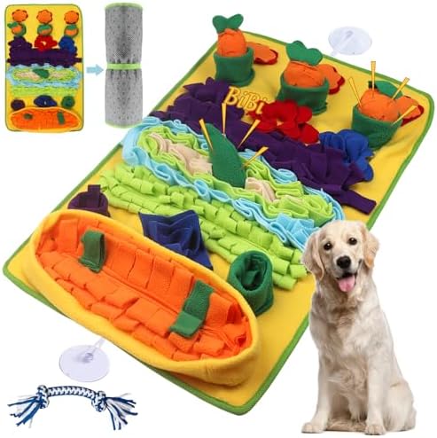 Snuffle Mat for Dogs – Extra Large 32'' x 20'', Washable Slow Feeder Dog Toy, Durable Interactive Dog Puzzle for Mental Stimulation & Nosework Training, with Anti-Slip Suction Cups
