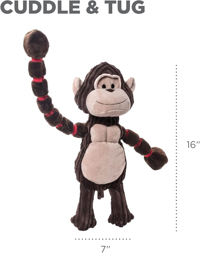 Outward Hound by Charming Pet Thunda Tugga Gorilla Plush & Squeaky Dog Tug Toy