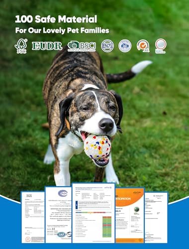 ETPU Squeaky Tennis Ball Interactive Pet Toys for Dog- 2 Pack, Dental Cleaning, Boredom Relieve Water Floating Dog Toy Ball, World Cup Soccer Pool Dog Toy for Erichment Fetch Game on Beach, Lake