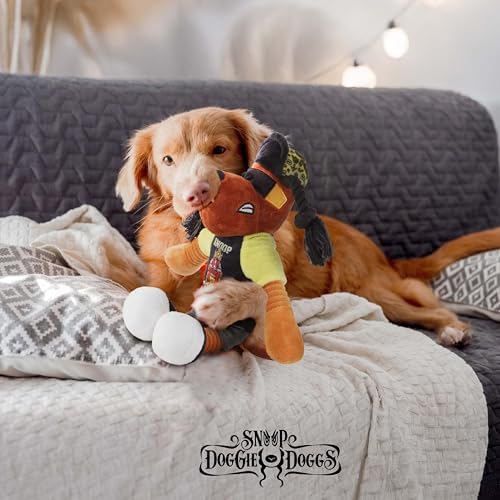 Snoop Doggie Dogs Plush Squeaky Dog Toy– Soft Interactive Chew Toy for
