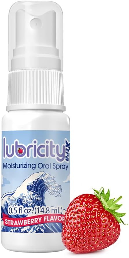 Lubricity Xtra Moisturizer Oral Spray - Advanced Formula - Hyaluronic Acid and Xylitol, Saliva Substitute Oral Spray, The Most Satisfactory Solution in Dry Mouth Products (0.5 Fl. Oz., Strawberry)