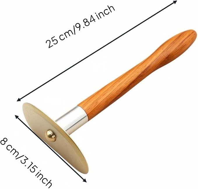 Gua Sha Easy to Clean Long Handle Gua Sha Gift Idea Myofascial Release, Red Pear Wood Brass Tai Chi Gua Sha Board Short Handle + Essential Oil + Acupoint Chart
