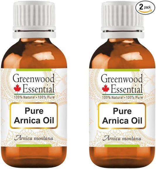 Greenwood Essential Pure Arnica Oil (Arnica Montana) (Pack of Two) 50ml X 2 (3.38 oz)