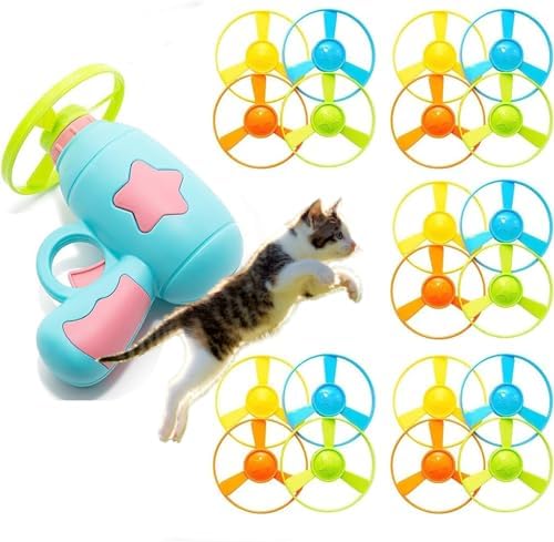Cat Fetch Toys, Interactive Flying Cat Toy, Blue
