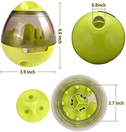 Eileen&Elisa Dog & Cat Toy Pet Food Container Dog Slow Feeder Bowl Cat Puzzle Dispenser, Small Interactive Collapsible Stimulating Play Toy, Adjustable Treats Eat Canister, Funny Maze Gym Ball