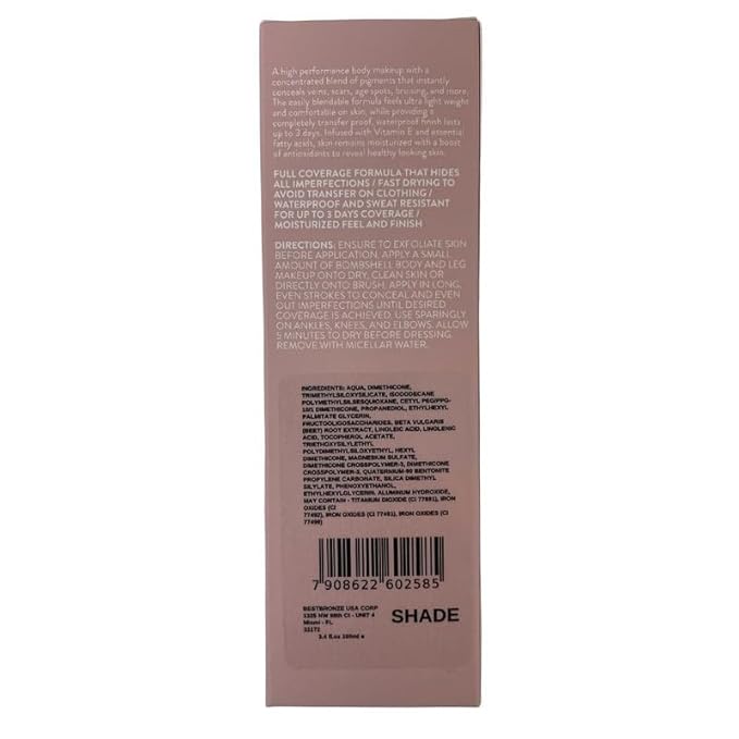 Best Bronze Bombshell Body Makeup - Tattoo Cover Up Makeup & Body Foundation Waterproof - Tattoo Concealer Waterproof for Scars, Varicose Veins Cover Up & Leg Foundation (NW41 Medium Bronze)