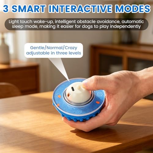 2 Pack Smart Interactive Dog Toys with LED Lights, E-TPU Material