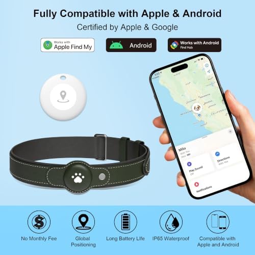 New GPS Tracker for Dogs: Smart Pet Collar with Real-Time Tracking,No Monthly Fee/Subscription (iOS & Android) Waterproof, Anti-Lost,365-Day Long Battery Life GPS Tracker Dog Collar(Tracker Included)