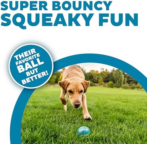 Outward Hound Squeaker Ballz Tennis Ball Dog Toy, Medium, 2.5", 6‑Pack
