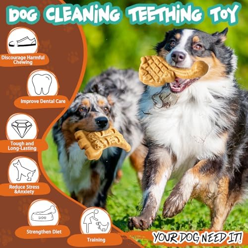 Fuufome Dog Chew Toys for Aggressive Chewers & Large Dogs Tough Nylon Bone