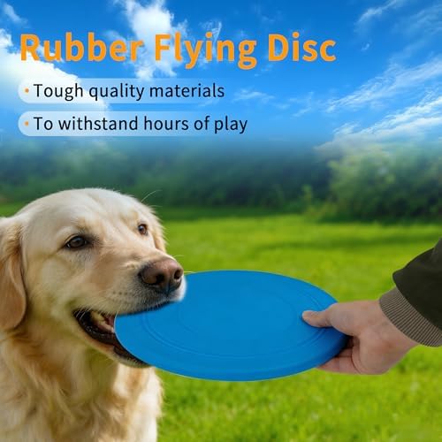 Dog Flying Disc, 2 Pack Dog Frisbee Toy Gift Set for Medium & Large Dogs