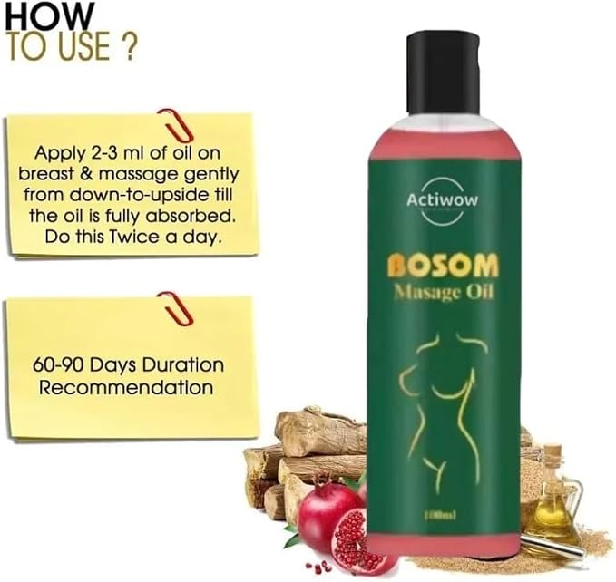 Ayurvedic Bosom Massage Oil for Women, Ayurvedic Breast Oil for Women - 100 ml - 3.38 Fl Oz
