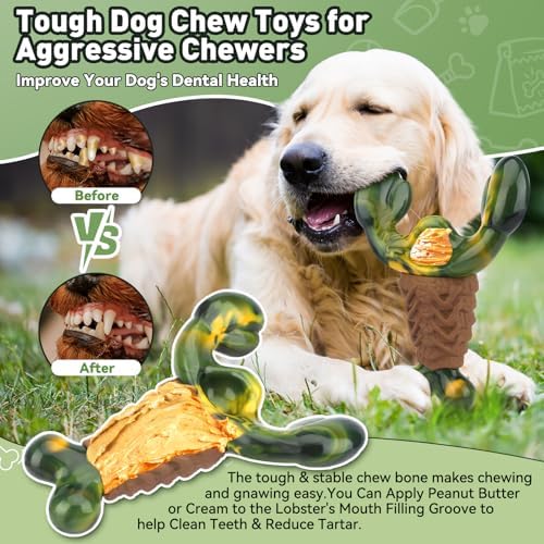 BIKIISEN Squeaky Dog Toys for Aggressive Chewers for Large Chew Toys