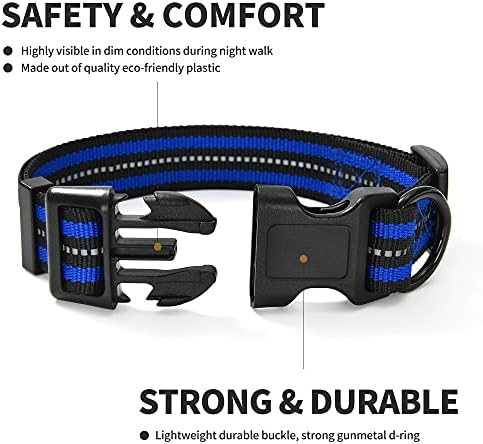 Mile High Life Reflective Dog Collar, Adjustable Lightweight Quick Release