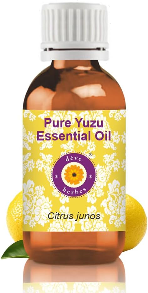 Deve Herbes Pure Yuzu Oil (Citrus Junos) Cold Pressed (Pack of Two) 100mlx2 (6.76 oz)