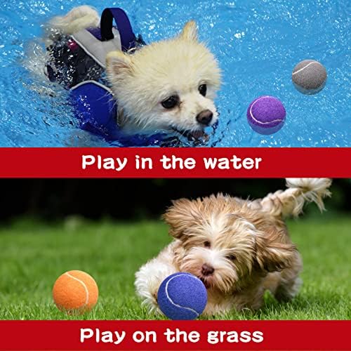 Yunsailing 15 Pcs Dog Tennis Balls 2.4 Inch Dogs Toy Balls Bright Colors Pet Training Toy for Small Medium Large Puppy Indoor Outdoor Interactive Training Exercise Games